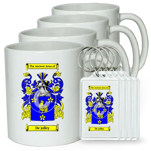 De jolley Set of 4 Coffee Mugs and Keychains